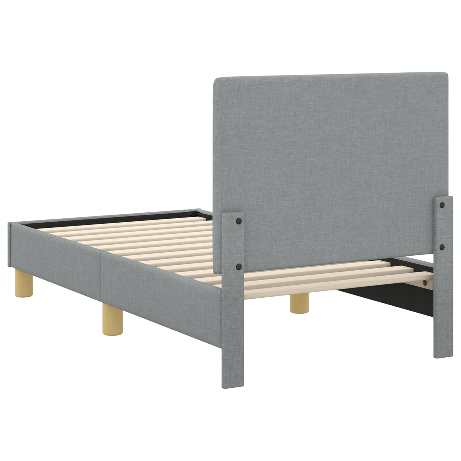 Kinderbettgestell mit Kopfteil Hellgrau 70 x 140 cm Stoff