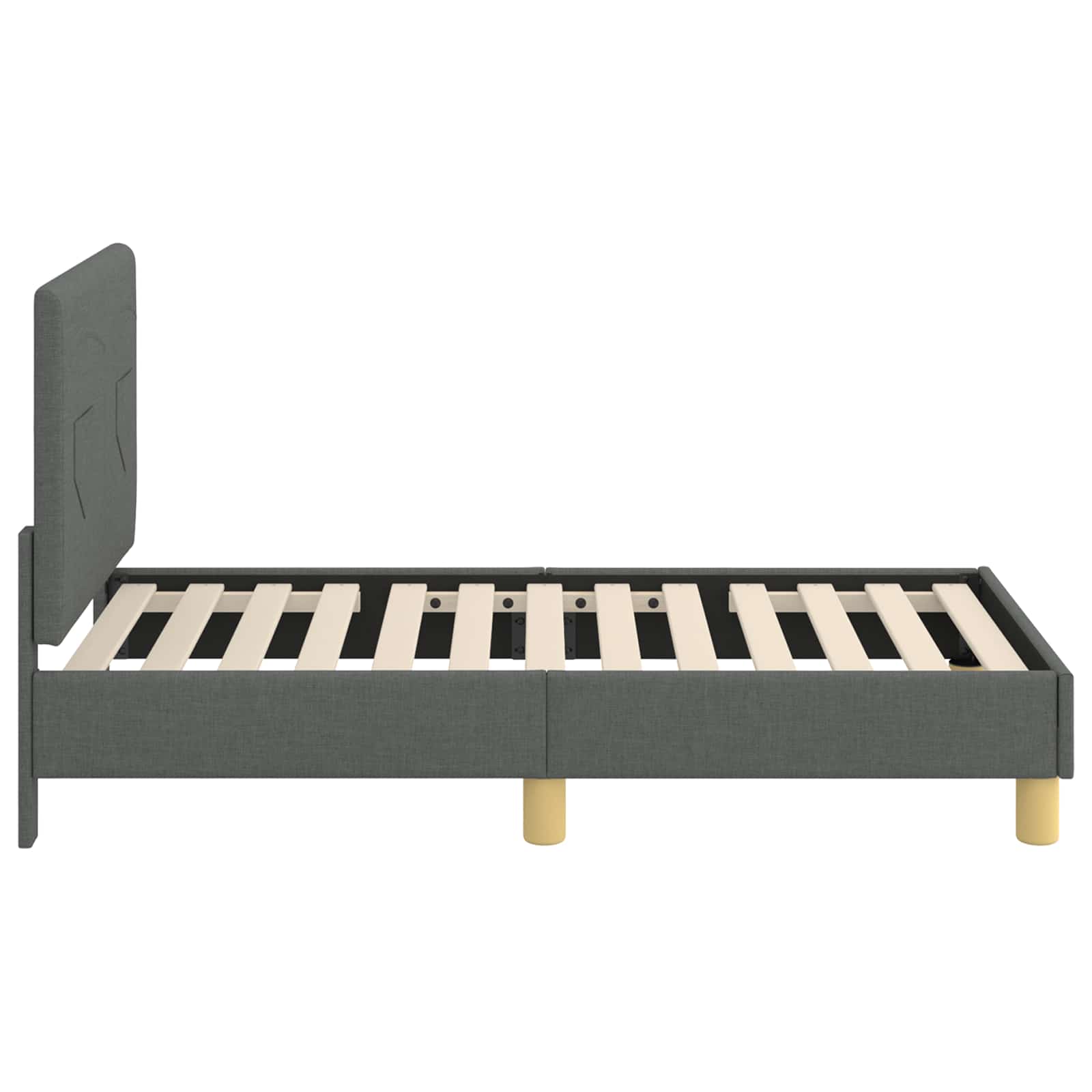 Kinderbettgestell mit Kopfteil Dunkelgrau 70 x 140 cm Stoff