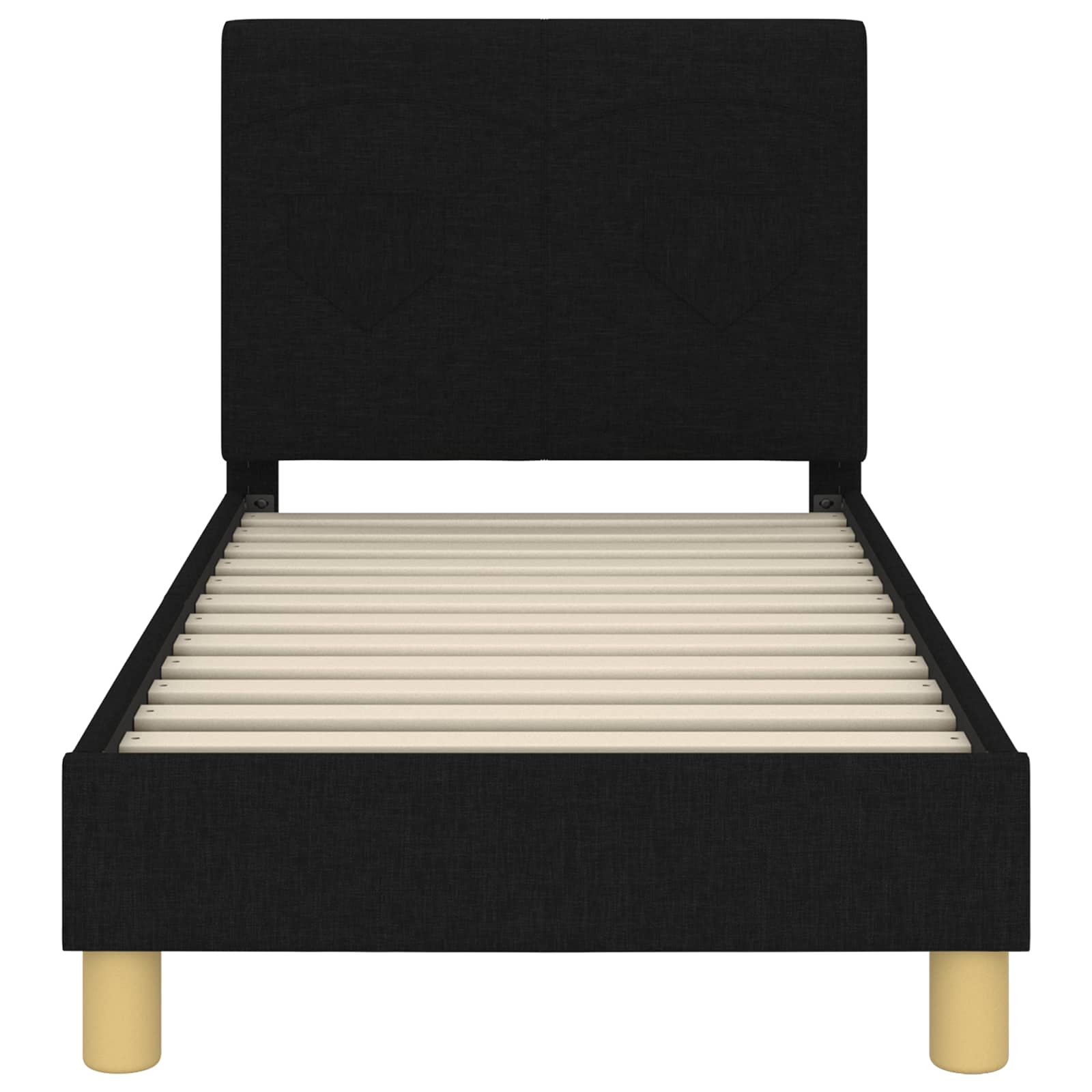 Kinderbettgestell mit Kopfteil Schwarz 70 x 140 cm Stoff