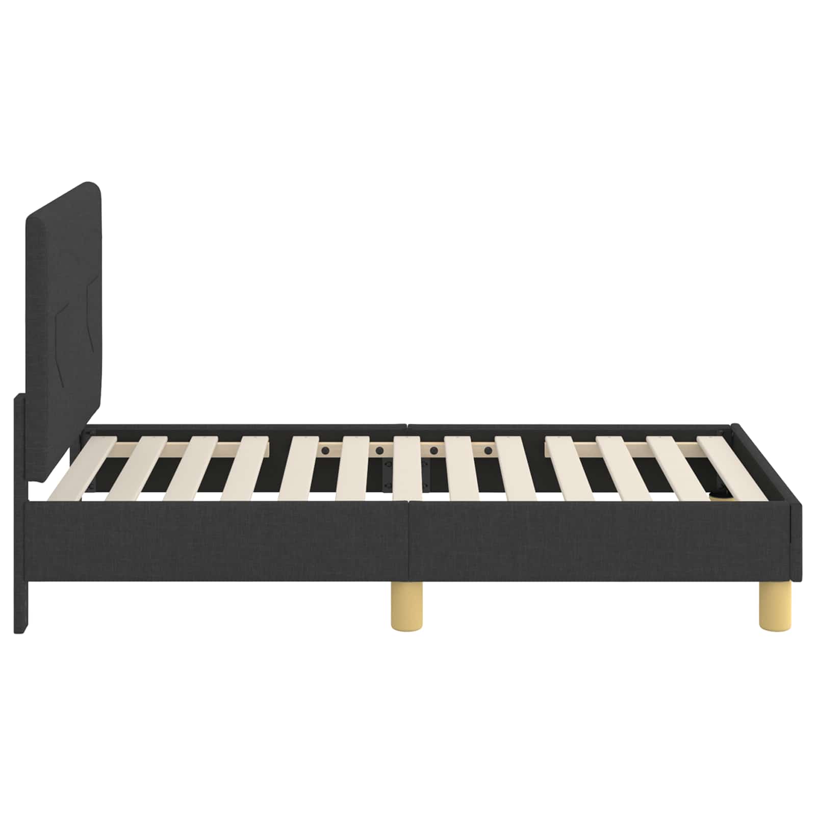 Kinderbettgestell mit Kopfteil Schwarz 70 x 140 cm Stoff