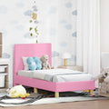 Kinderbettgestell mit Kopfteil Rosa 70 x 140 cm Stoff