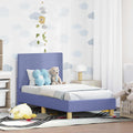 Kinderbettgestell mit Kopfteil Jeans blau 70 x 140 cm Stoff