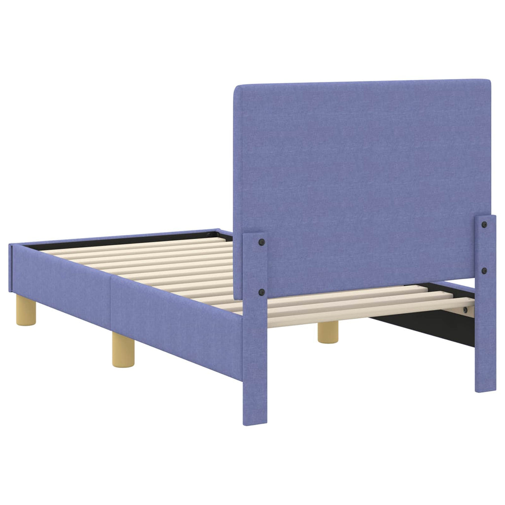 Kinderbettgestell mit Kopfteil Jeans blau 70 x 140 cm Stoff