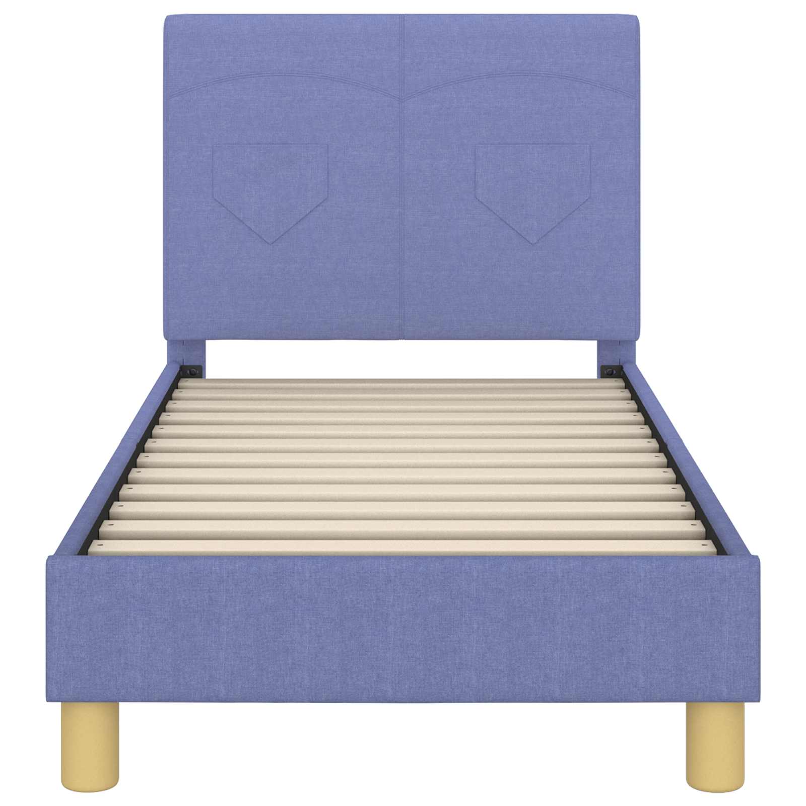 Kinderbettgestell mit Kopfteil Jeans blau 70 x 140 cm Stoff