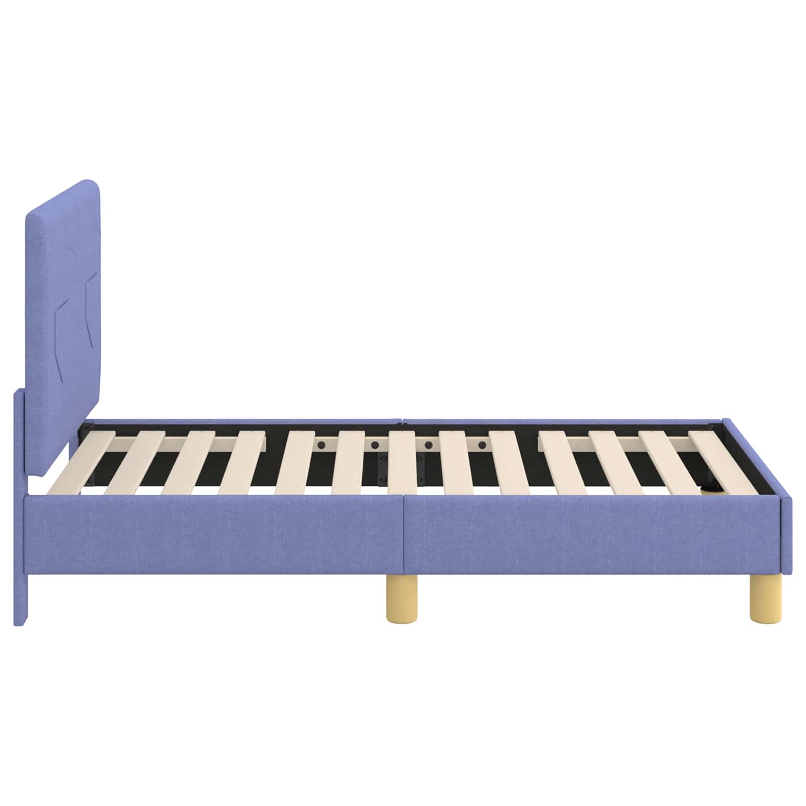 Kinderbettgestell mit Kopfteil Jeans blau 70 x 140 cm Stoff