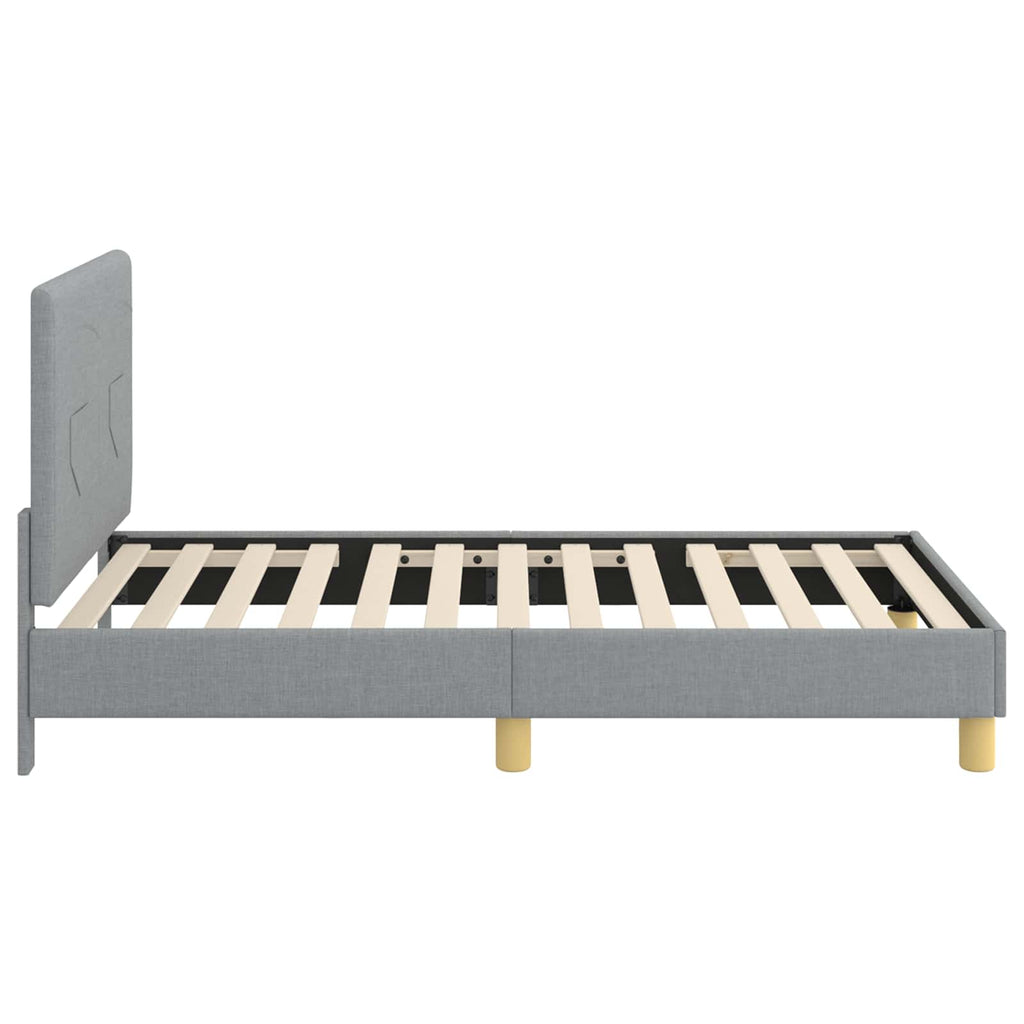 Kinderbettgestell mit Kopfteil Hellgrau 80 x 160 cm Stoff