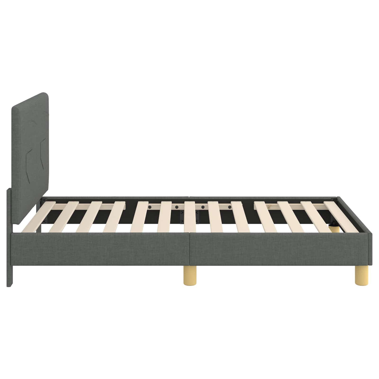Kinderbettgestell mit Kopfteil Dunkelgrau 80 x 160 cm Stoff