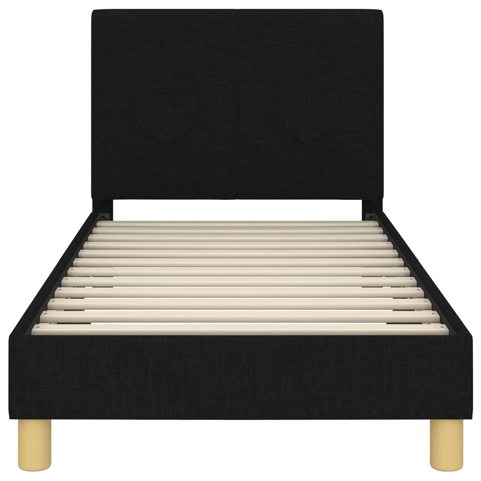 Kinderbettgestell mit Kopfteil Schwarz 80 x 160 cm Stoff