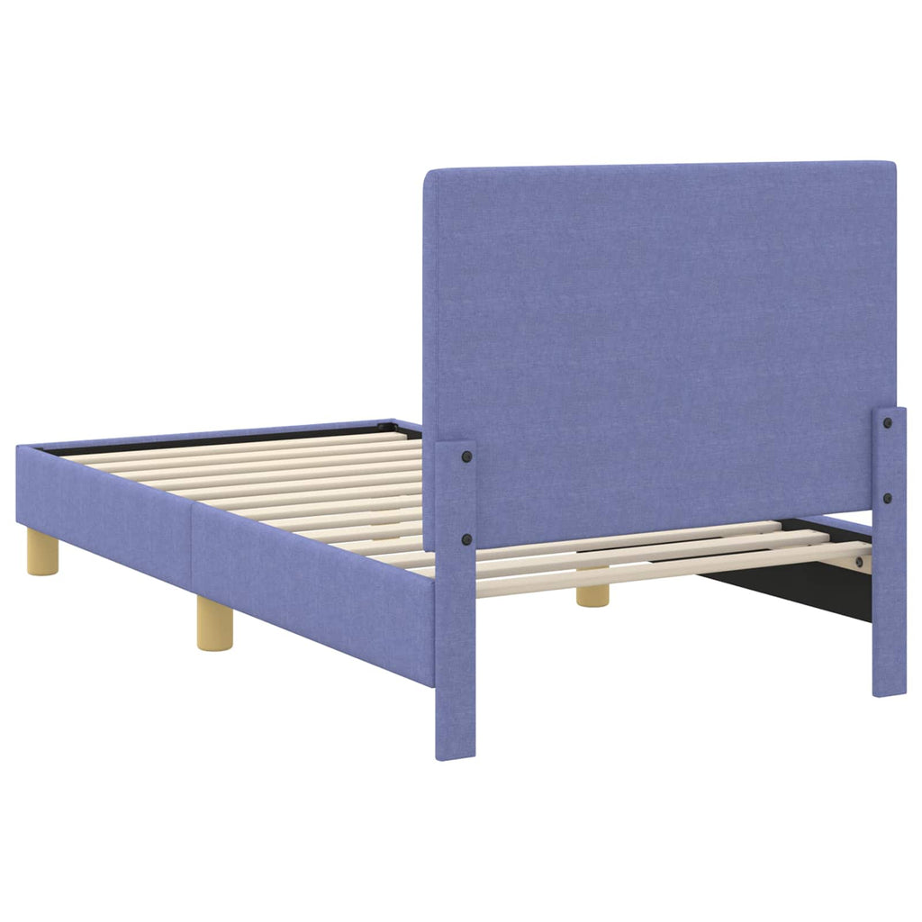 Kinderbettgestell mit Kopfteil Jeans blau 80 x 160 cm Stoff