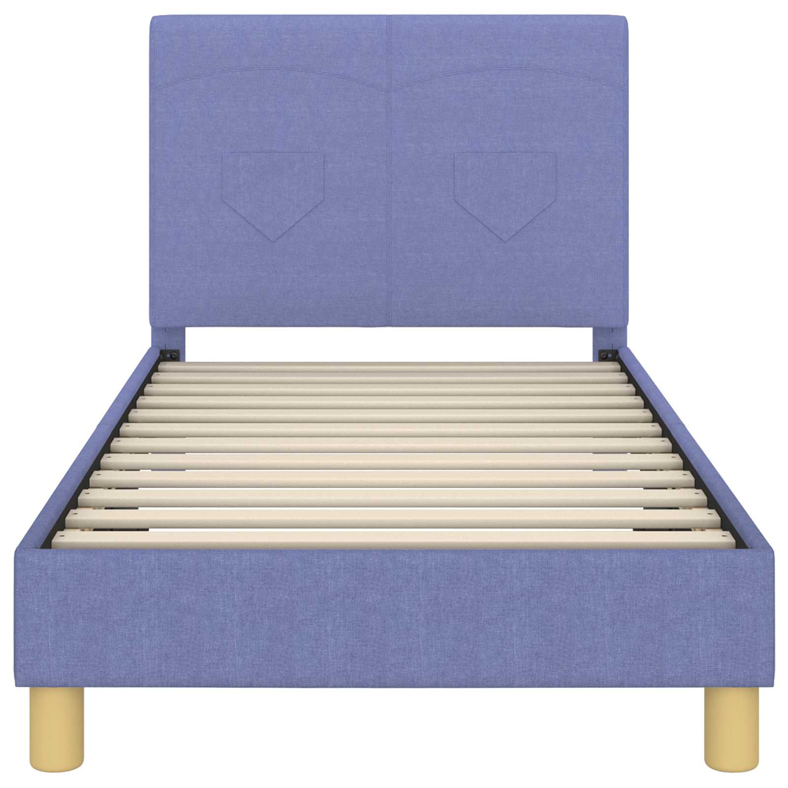 Kinderbettgestell mit Kopfteil Jeans blau 80 x 160 cm Stoff