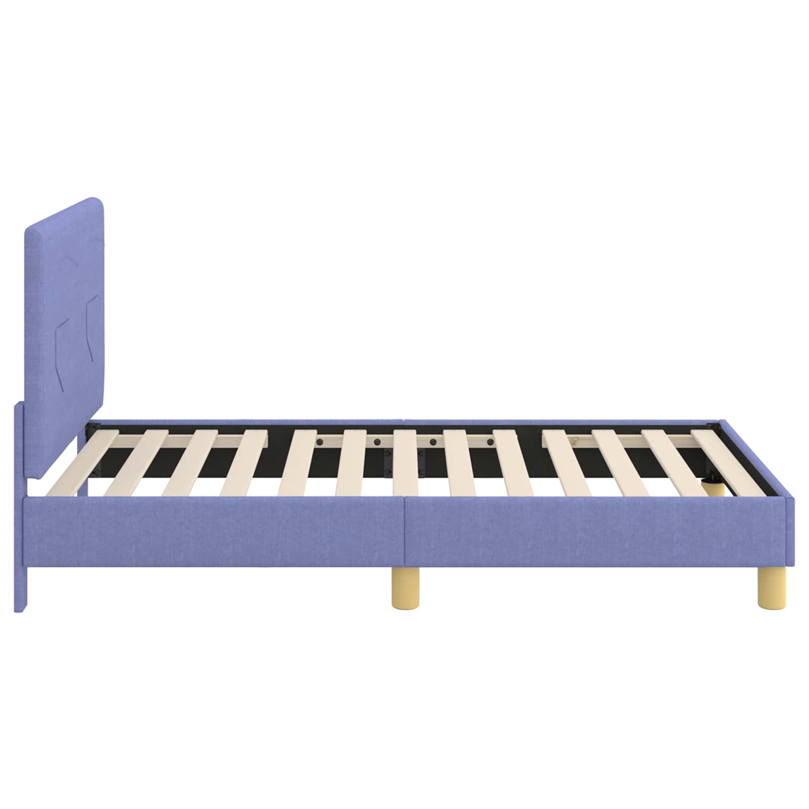 Kinderbettgestell mit Kopfteil Jeans blau 80 x 160 cm Stoff