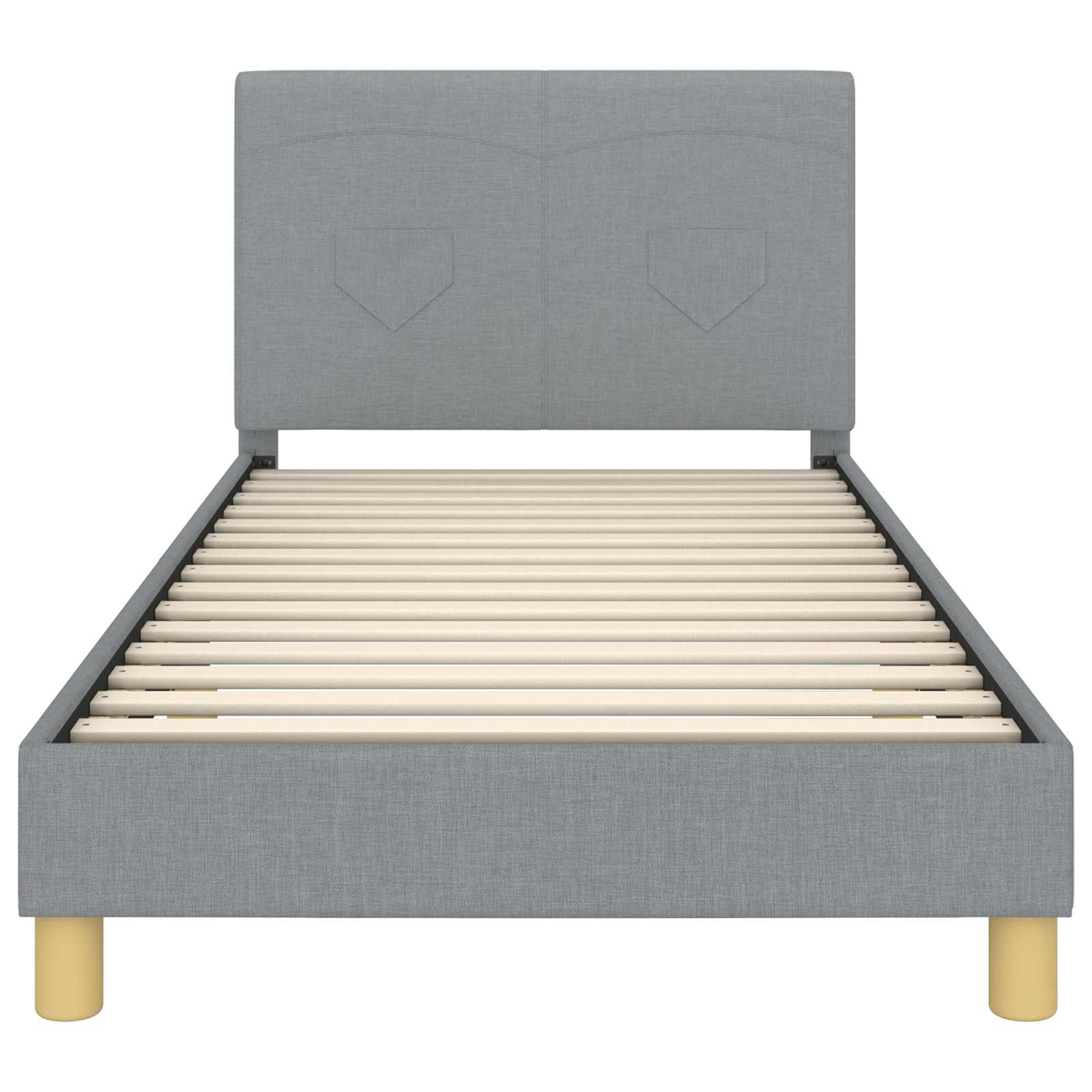 Kinderbettgestell mit Kopfteil Hellgrau 80 x 200 cm Stoff