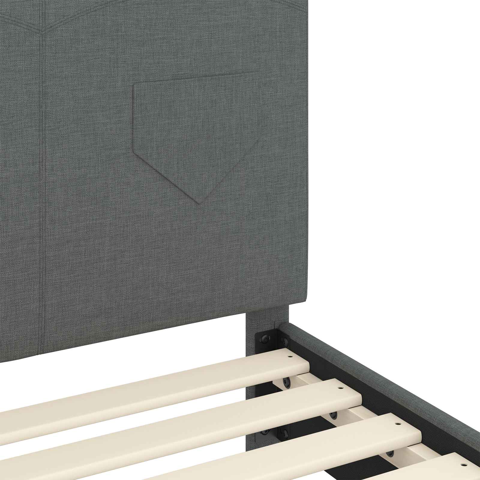 Kinderbettgestell mit Kopfteil Dunkelgrau 80 x 200 cm Stoff