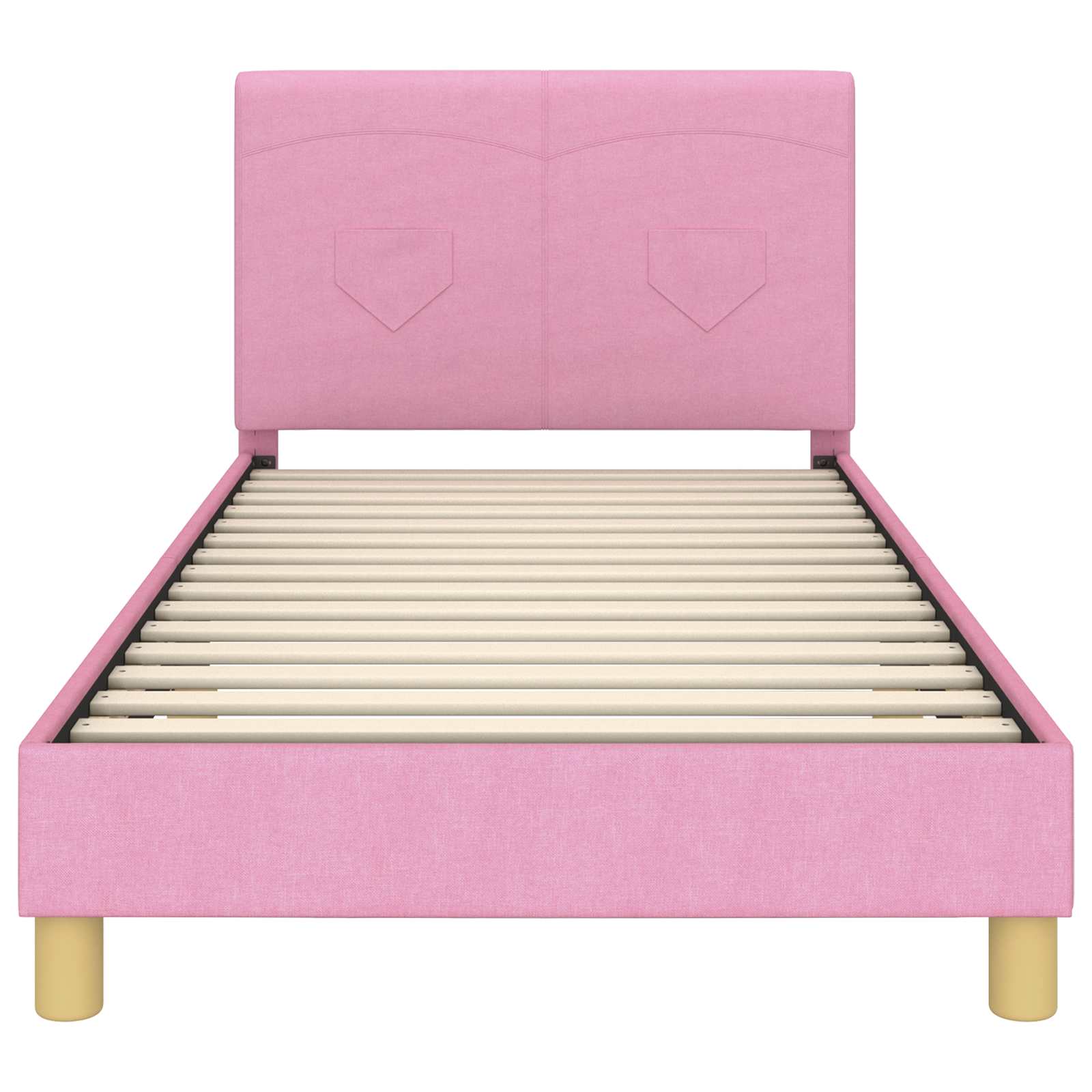 Kinderbettgestell mit Kopfteil Rosa 80 x 200 cm Stoff