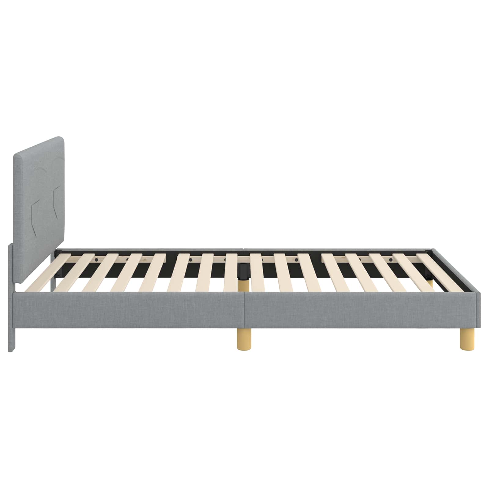 Kinderbettgestell mit Kopfteil Hellgrau 90 x 190 cm Stoff