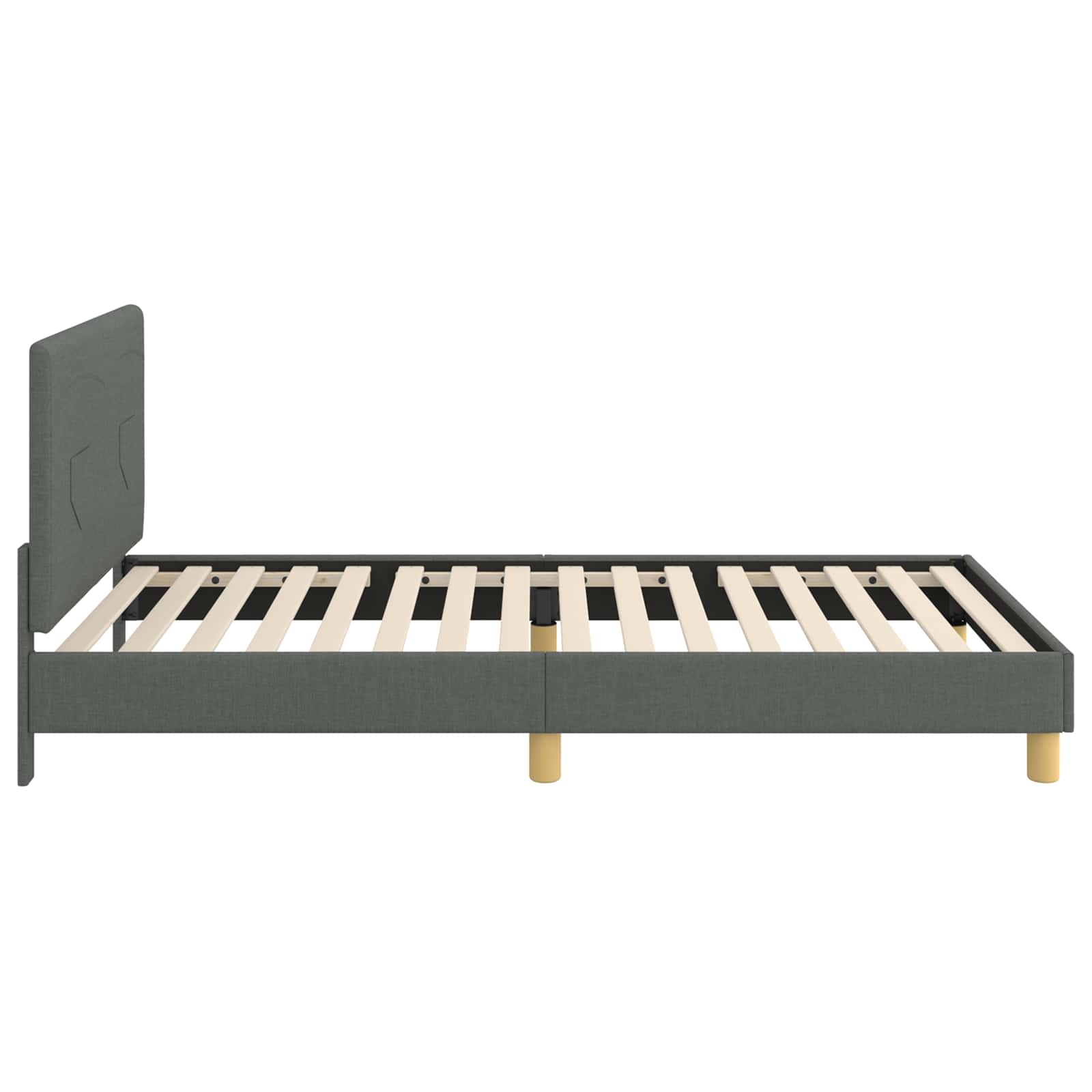 Kinderbettgestell mit Kopfteil Dunkelgrau 90 x 190 cm Stoff