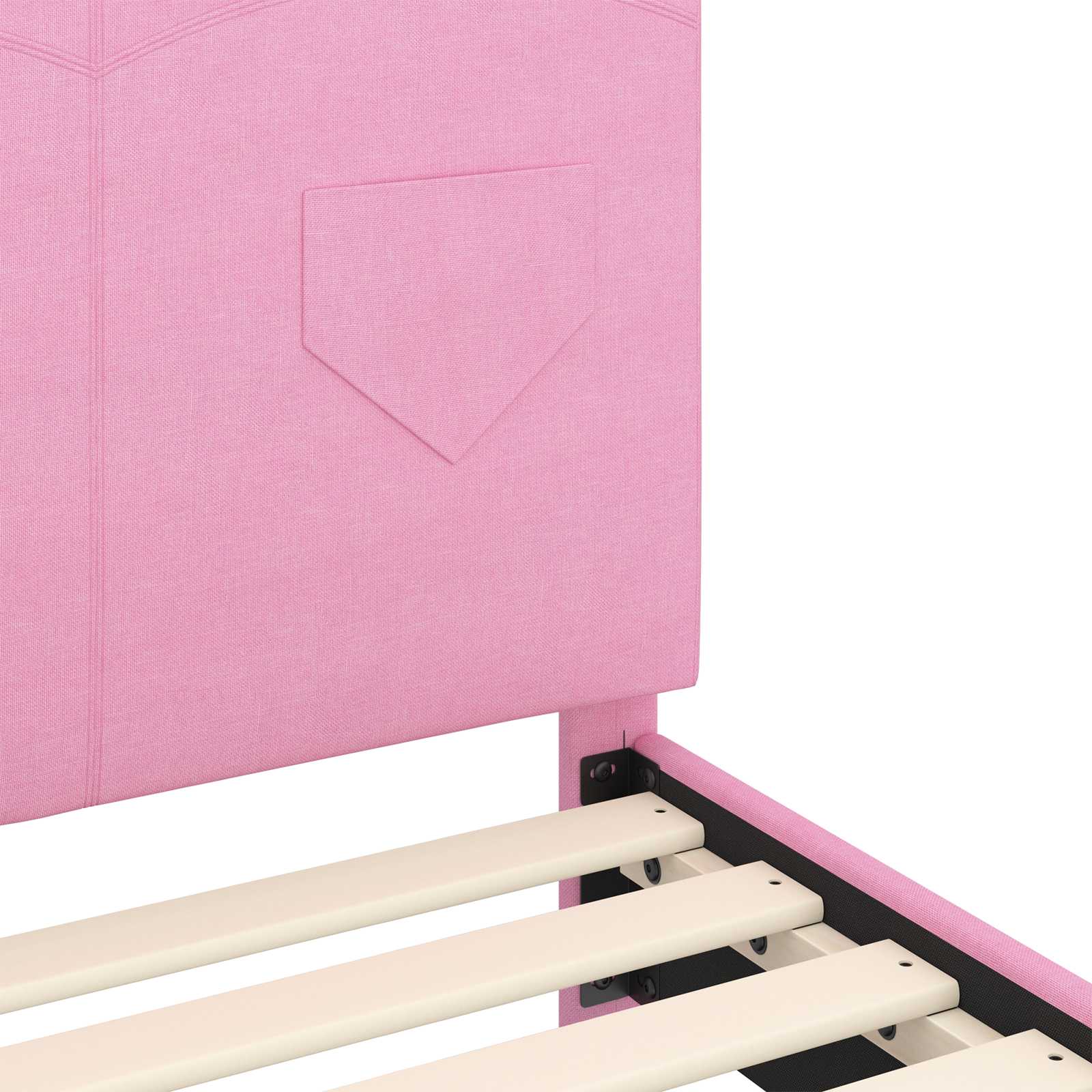 Kinderbettgestell mit Kopfteil Rosa 90 x 190 cm Stoff
