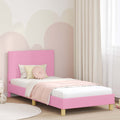 Kinderbettgestell mit Kopfteil Rosa 90 x 190 cm Stoff