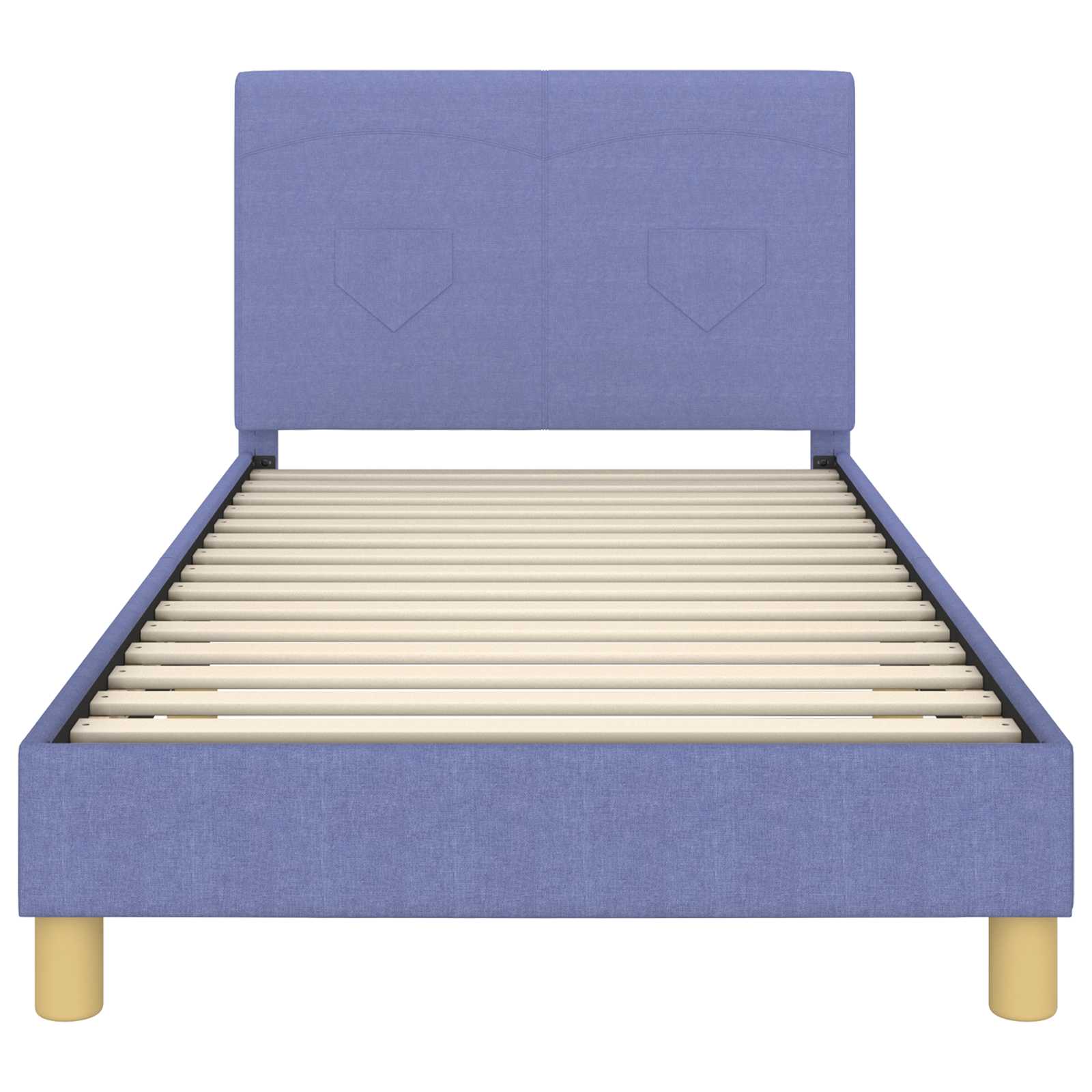 Kinderbettgestell mit Kopfteil Jeans blau 90 x 190 cm Stoff