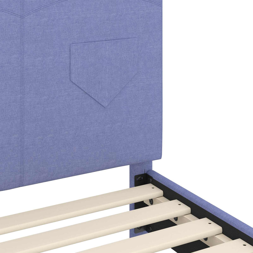 Kinderbettgestell mit Kopfteil Jeans blau 90 x 200 cm Stoff