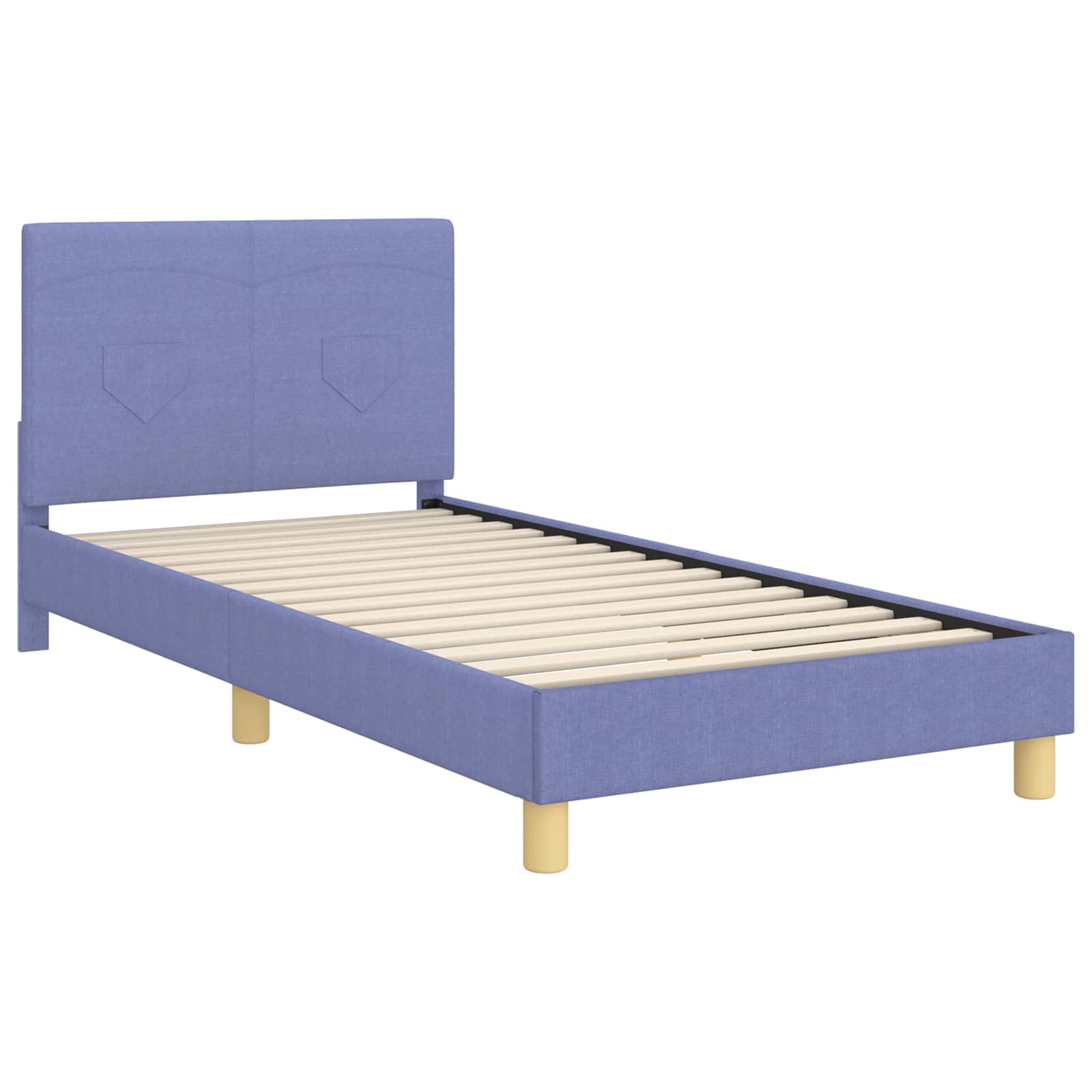 Kinderbettgestell mit Kopfteil Jeans blau 90 x 200 cm Stoff