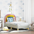 Kinderbettgestell mit Kopfteil Creme 70 x 140 cm Samt
