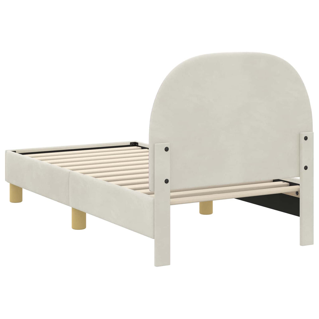 Kinderbettgestell mit Kopfteil Creme 70 x 140 cm Samt
