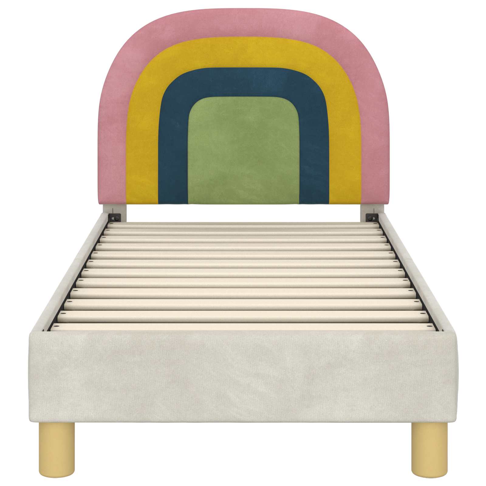Kinderbettgestell mit Kopfteil Creme 70 x 140 cm Samt