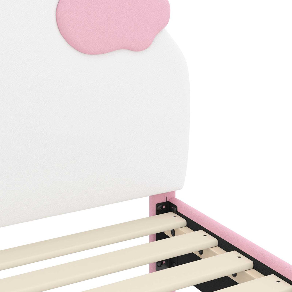 Kinderbettgestell mit Kopfteil Rosa 70 x 140 cm PU
