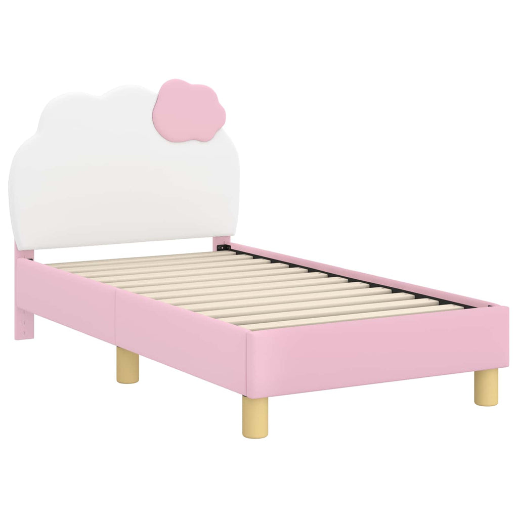 Kinderbettgestell mit Kopfteil Rosa 70 x 140 cm PU