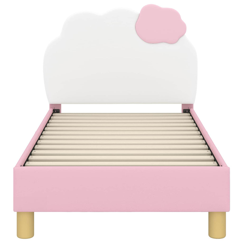 Kinderbettgestell mit Kopfteil Rosa 70 x 140 cm PU