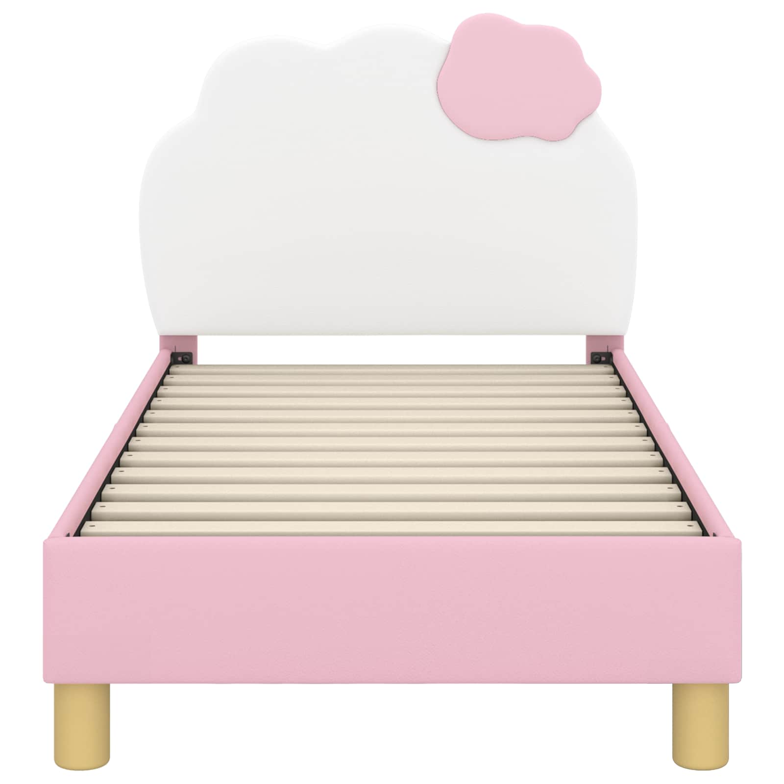 Kinderbettgestell mit Kopfteil Rosa 70 x 140 cm PU