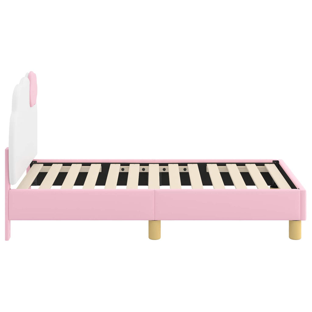 Kinderbettgestell mit Kopfteil Rosa 70 x 140 cm PU