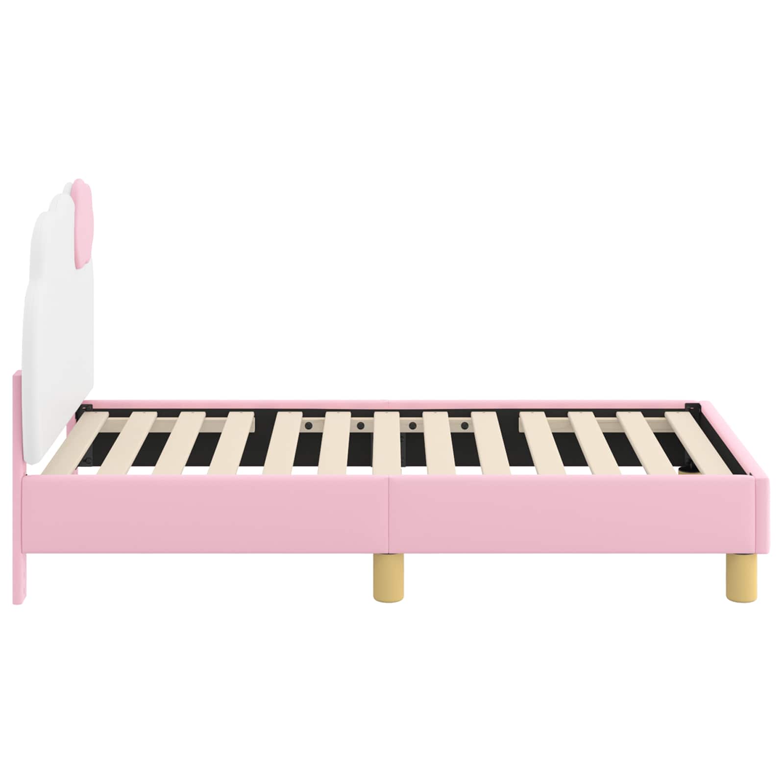 Kinderbettgestell mit Kopfteil Rosa 70 x 140 cm PU