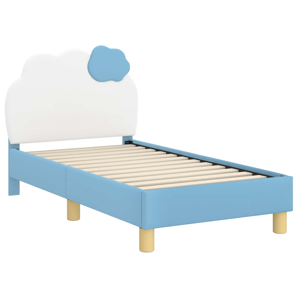 Kinderbettgestell mit Kopfteil Blau 70 x 140 cm PU