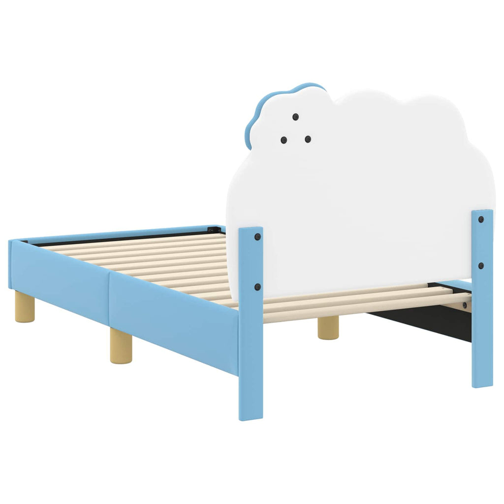 Kinderbettgestell mit Kopfteil Blau 70 x 140 cm PU