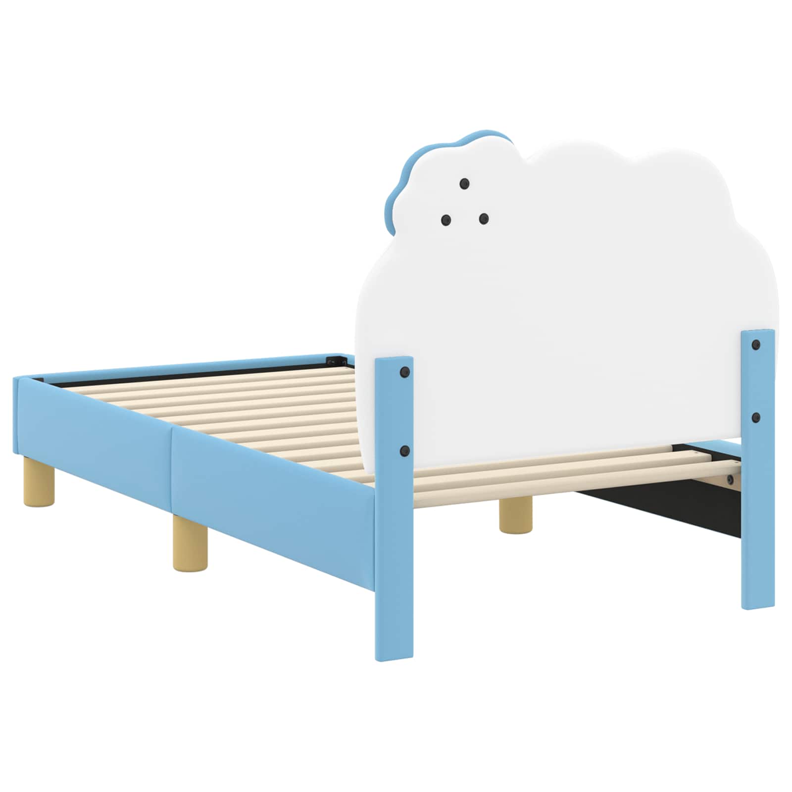 Kinderbettgestell mit Kopfteil Blau 70 x 140 cm PU