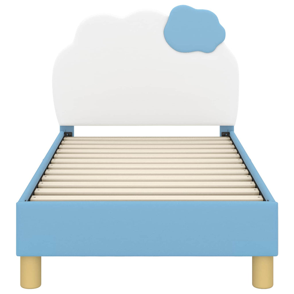 Kinderbettgestell mit Kopfteil Blau 70 x 140 cm PU