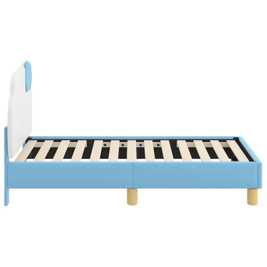 Kinderbettgestell mit Kopfteil Blau 70 x 140 cm PU