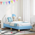 Kinderbettgestell mit Kopfteil Blau 80 x 160 cm PU