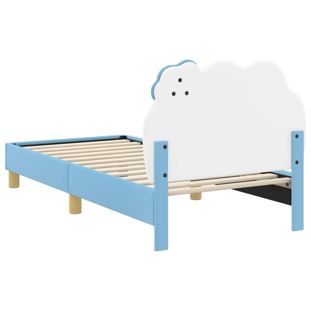 Kinderbettgestell mit Kopfteil Blau 80 x 160 cm PU