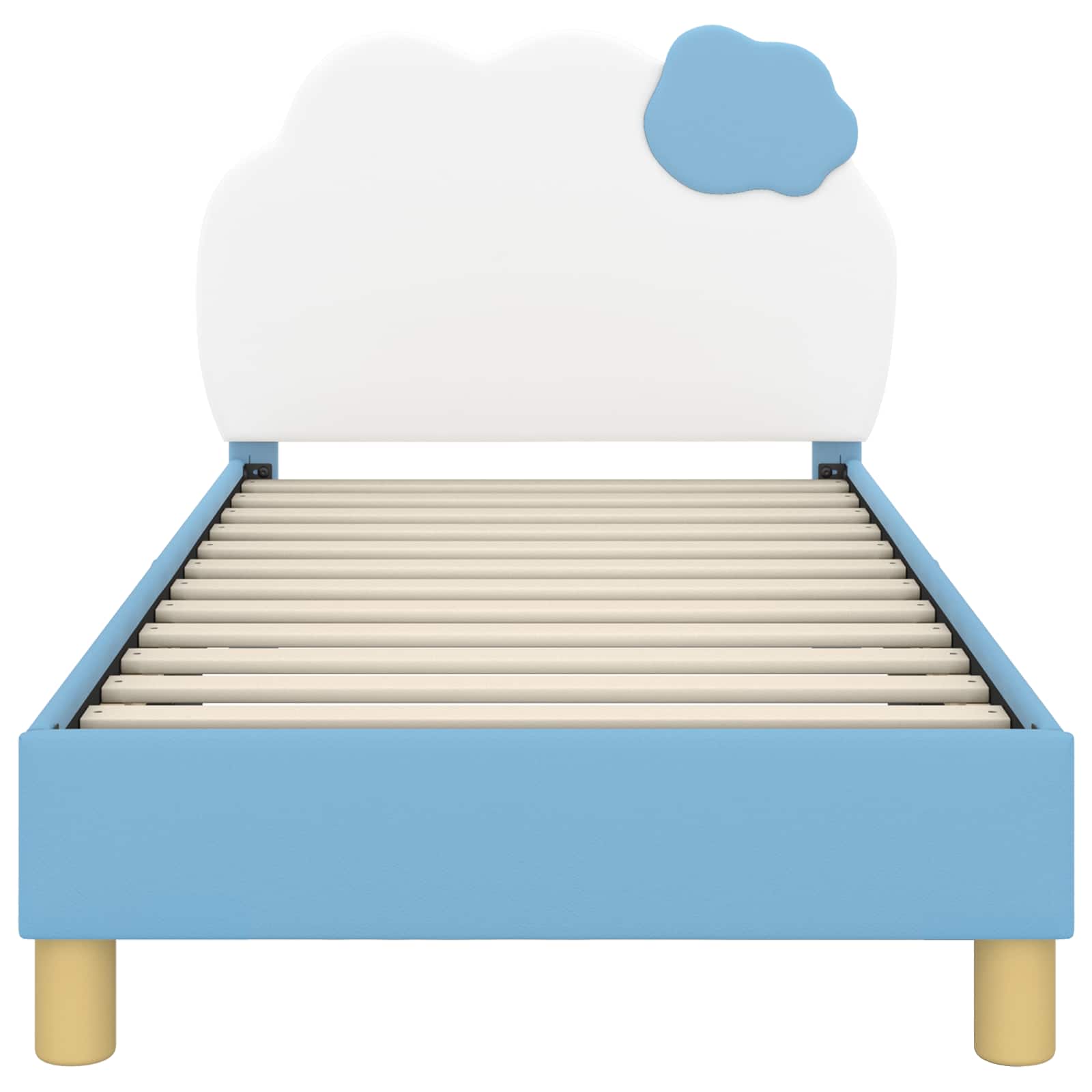 Kinderbettgestell mit Kopfteil Blau 80 x 160 cm PU