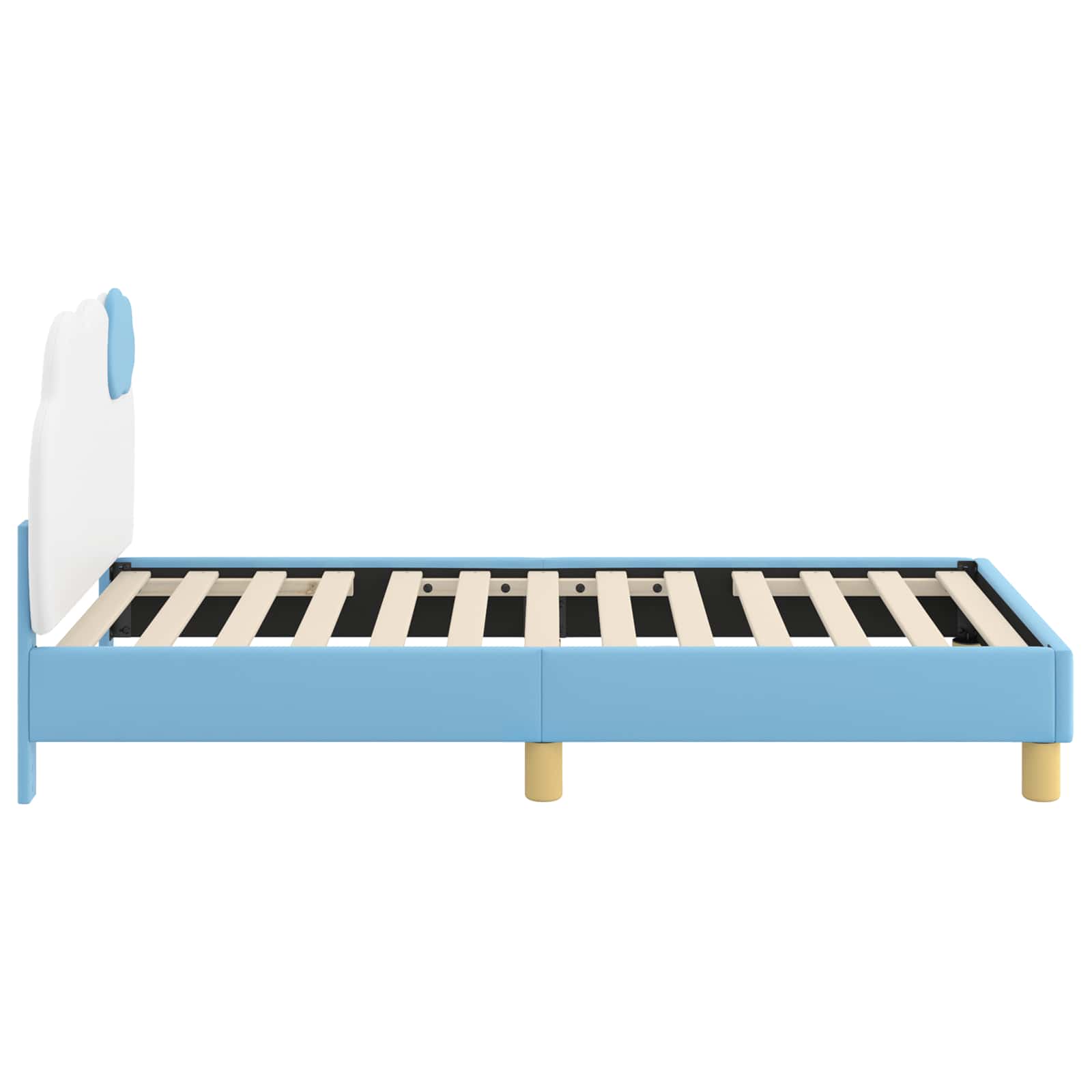 Kinderbettgestell mit Kopfteil Blau 80 x 160 cm PU