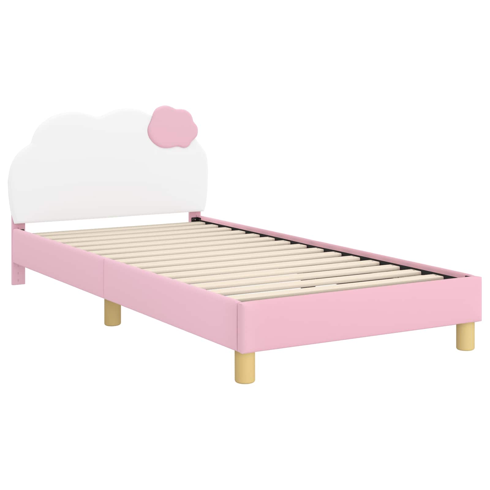 Kinderbettgestell mit Kopfteil Rosa 80 x 200 cm PU