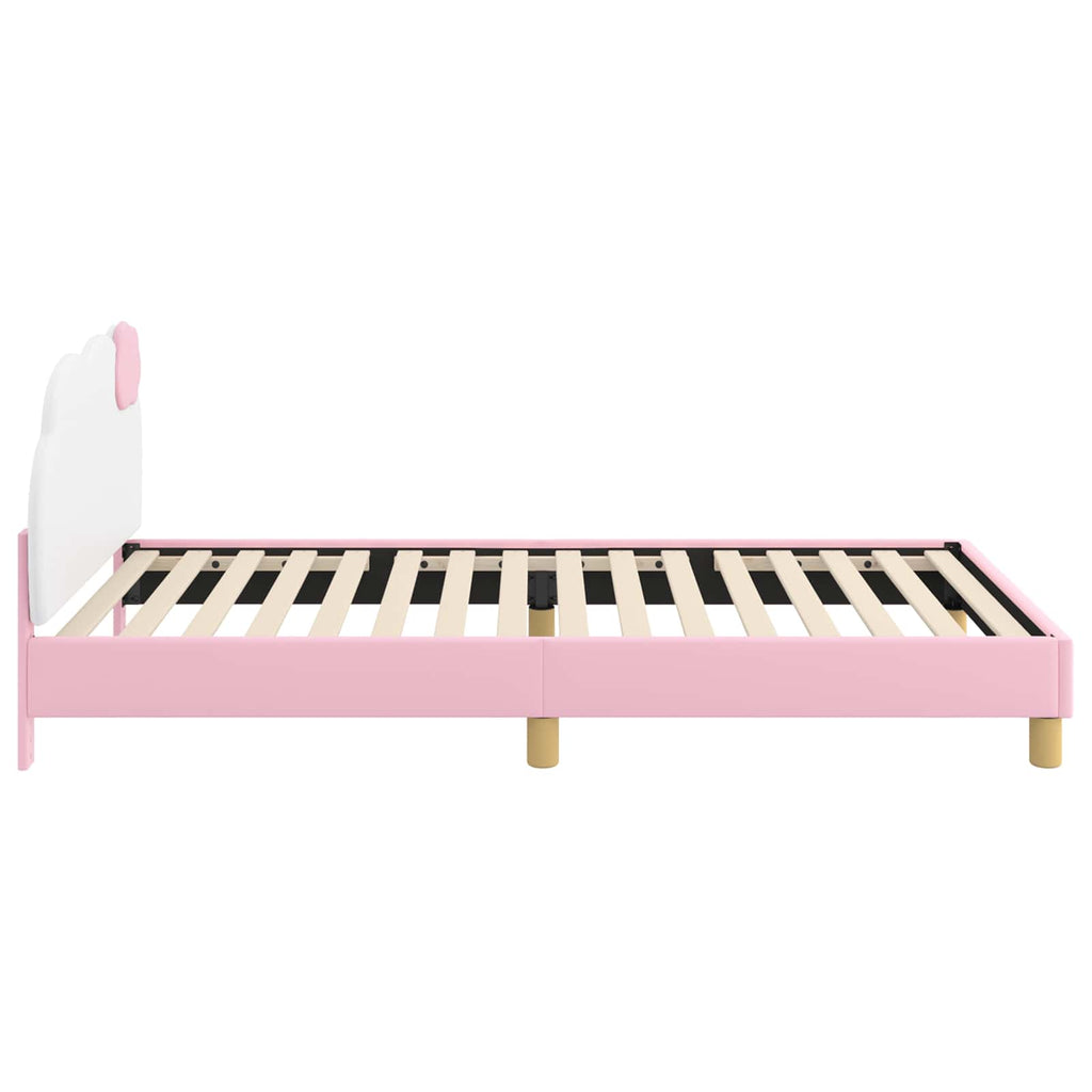 Kinderbettgestell mit Kopfteil Rosa 80 x 200 cm PU