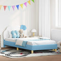 Kinderbettgestell mit Kopfteil Blau 80 x 200 cm PU