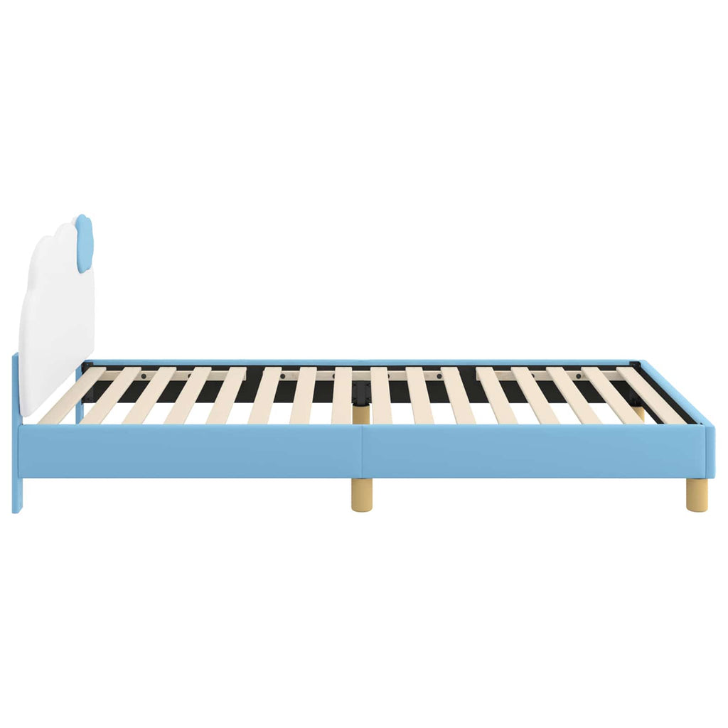 Kinderbettgestell mit Kopfteil Blau 80 x 200 cm PU