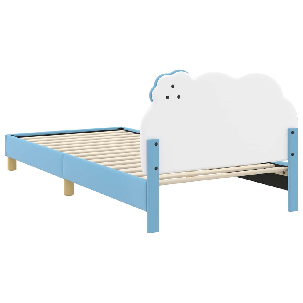 Kinderbettgestell mit Kopfteil Blau 90 x 190 cm PU