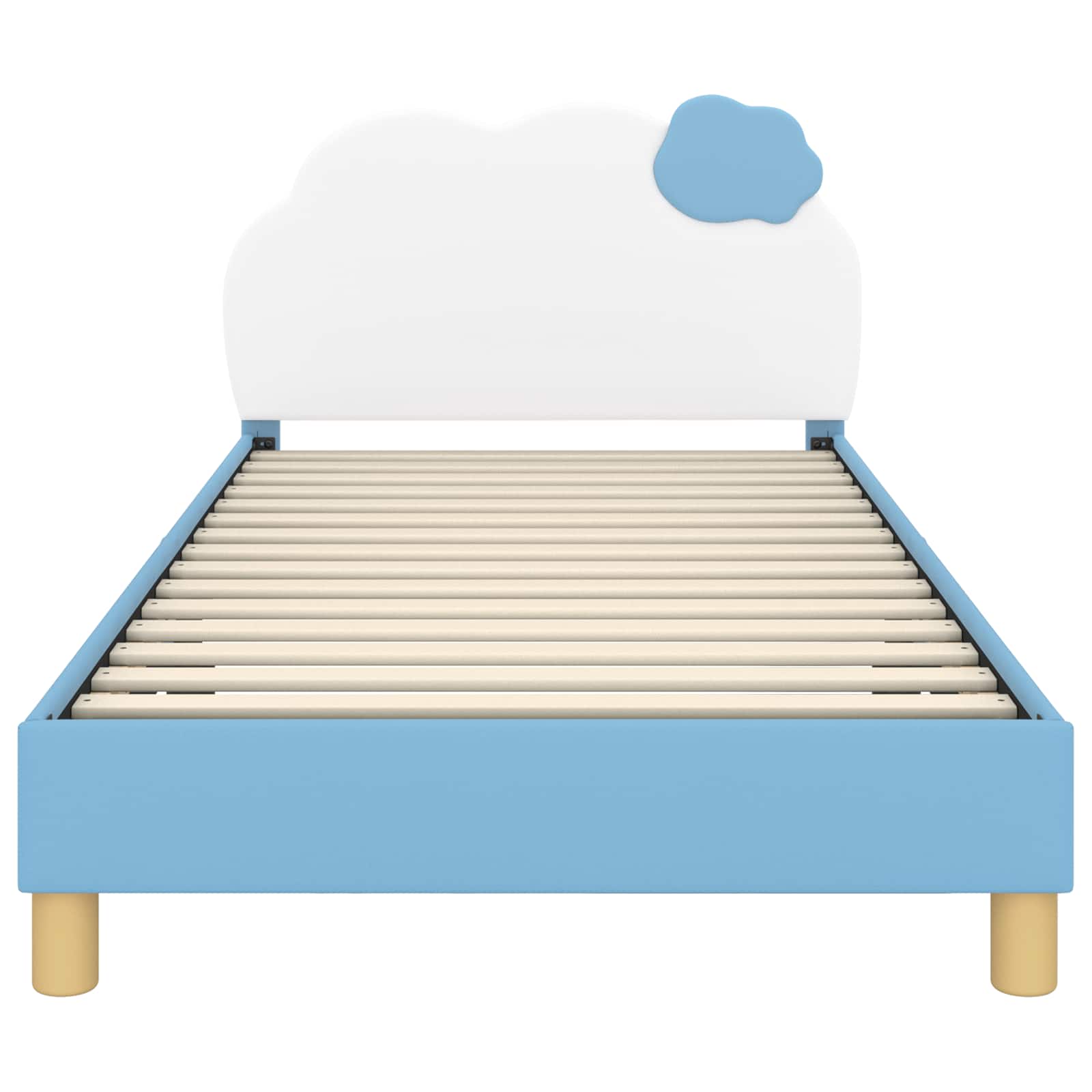Kinderbettgestell mit Kopfteil Blau 90 x 190 cm PU