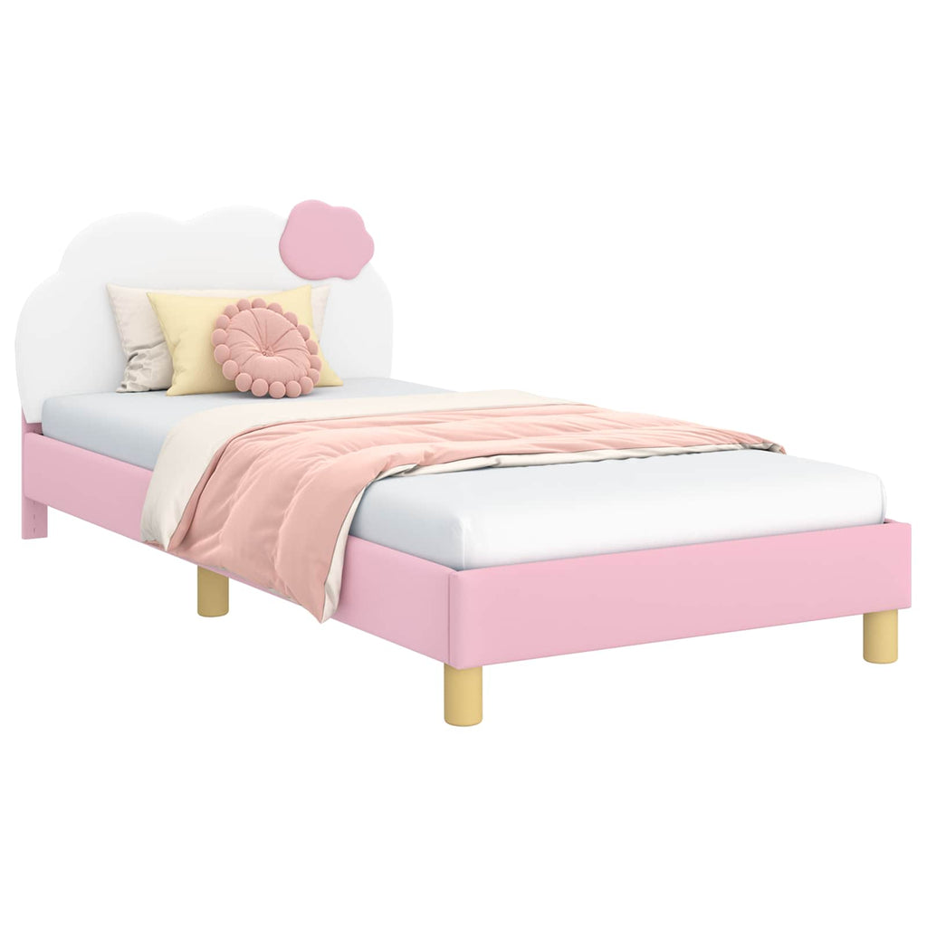 Kinderbettgestell mit Kopfteil Rosa 90 x 200 cm PU